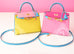 Hermes Soufre Pink Rose Confetti Blue Aztec Sellier Chèvre Kelly 28 Handbag