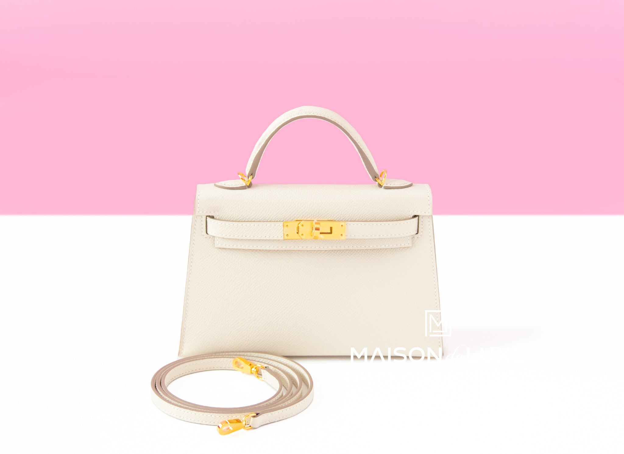 Hermes Craie Mini Kelly II Bag Pochette Clutch