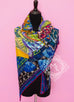 Hermes "Cavaliers du Caucase" Blue Cashmere 140 GM Shawl Scarf