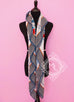 Hermes "Fouets et Badines" Gray Cashmere 140 GM Shawl Scarf