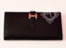 Hermes Noir Black Veau Box Bearn Long Wallet Clutch