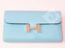 Hermes Blue Atoll Ficelle Lizard Constance Wallet Clutch