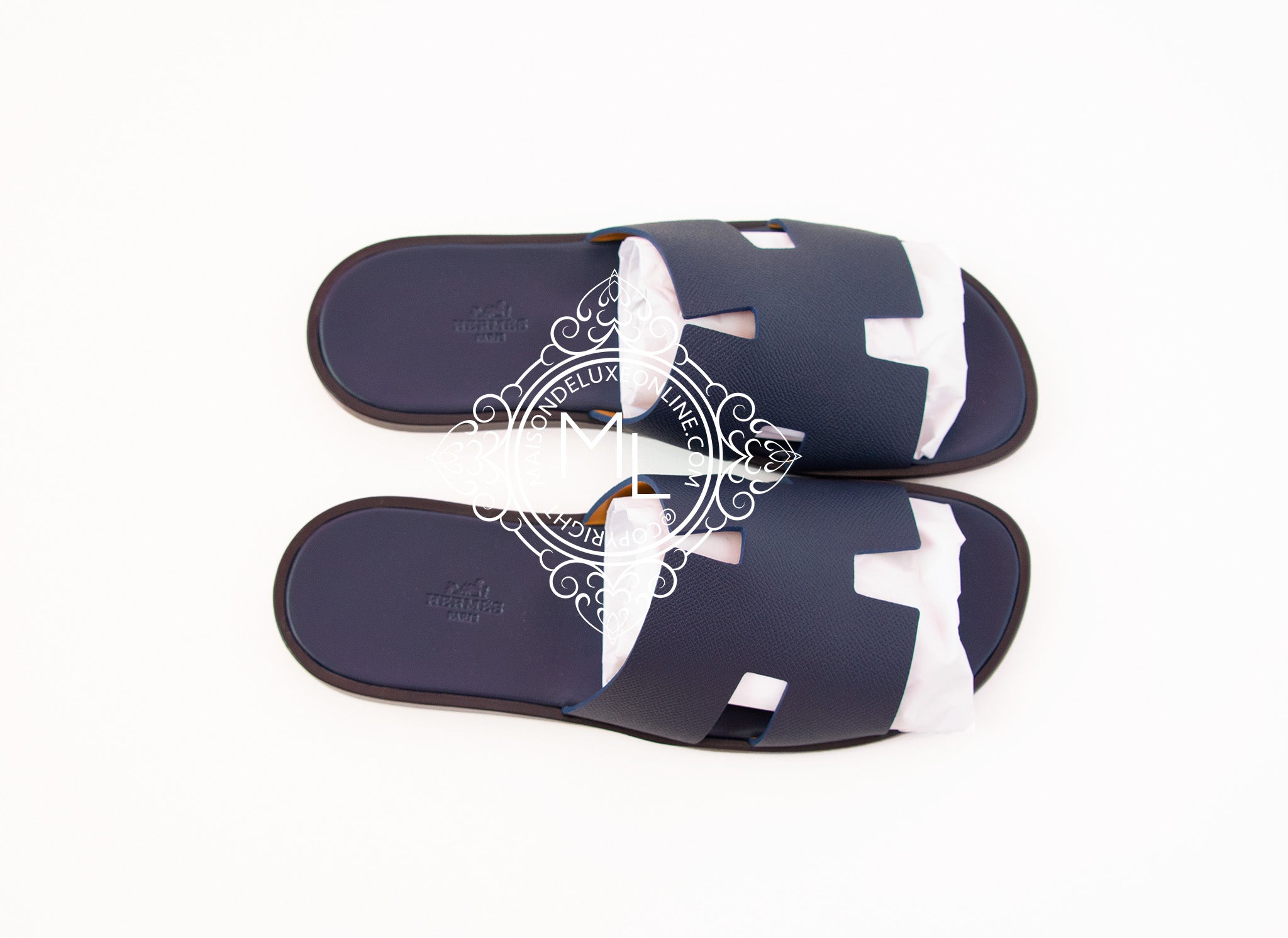 Hermes Men's Navy Blue Izmir Sandal 44 Shoes - MAISON de LUXE