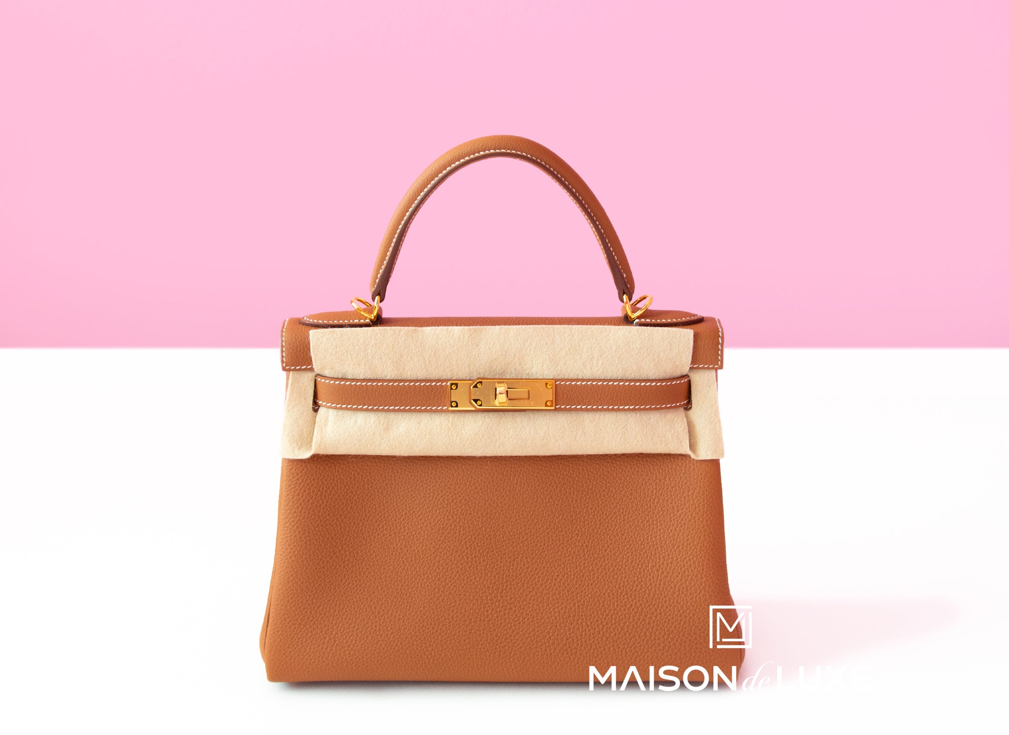 Hermes Kelly 28 Retourne Etoupe Togo Leather Gold Hardware