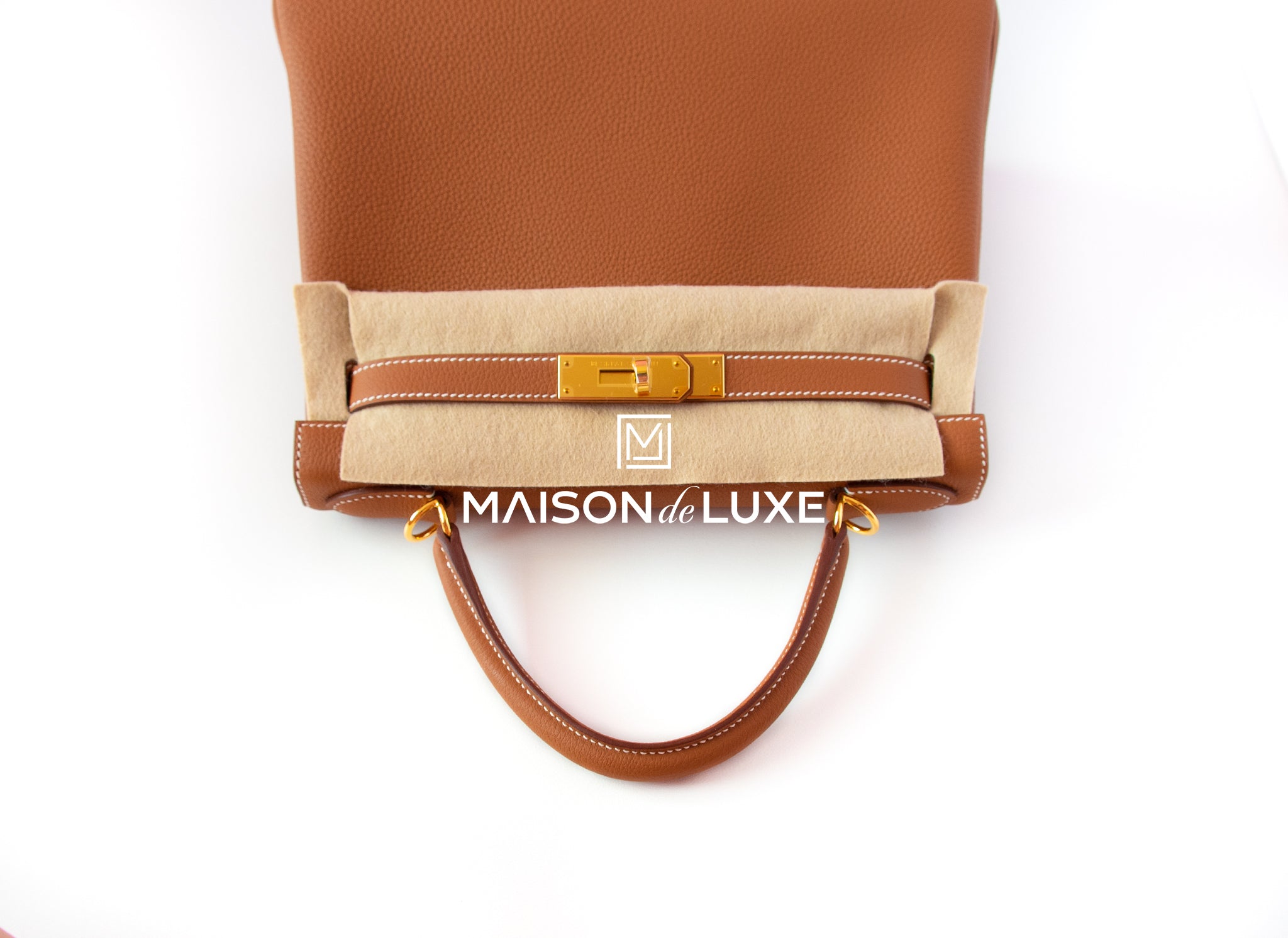 HERMÈS Kelly 28 handbag in Sauge Togo leather with Gold hardware