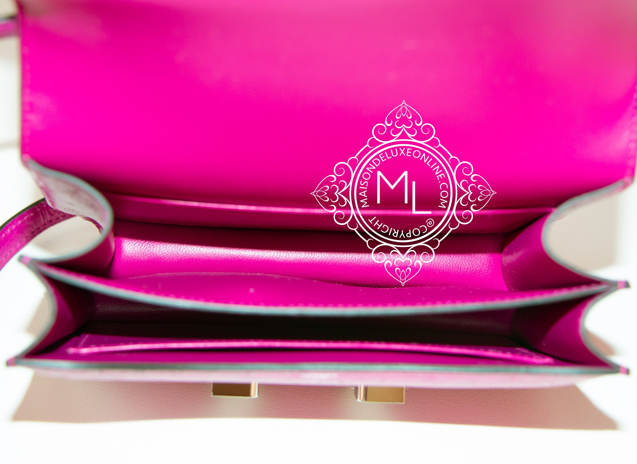 HERMÈS Ostrich Constance Mini 19 shoulder bag in Fuschia Pink with  Palladium hardware-Ginza Xiaoma – Authentic Hermès Boutique