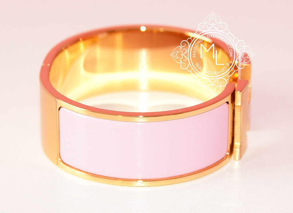 Hermes Clic H Bracelet In Pink And Rose Gold, PM – Found Fashion