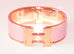 Hermes Rose Nacarat Pink Clic Clac Rose Gold Hardware Bracelet PM