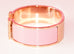 Hermes Rose Nacarat Pink Clic Clac Rose Gold Hardware Bracelet PM