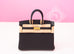 Hermes Black Togo GHW Birkin 25 Handbag