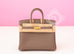 Hermes Etoupe Togo GHW Birkin 25 Handbag