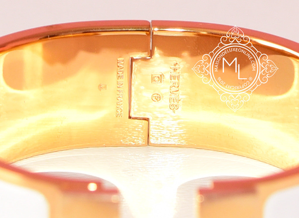 Clic clac h bracelet Hermès White in Gold plated - 21611019