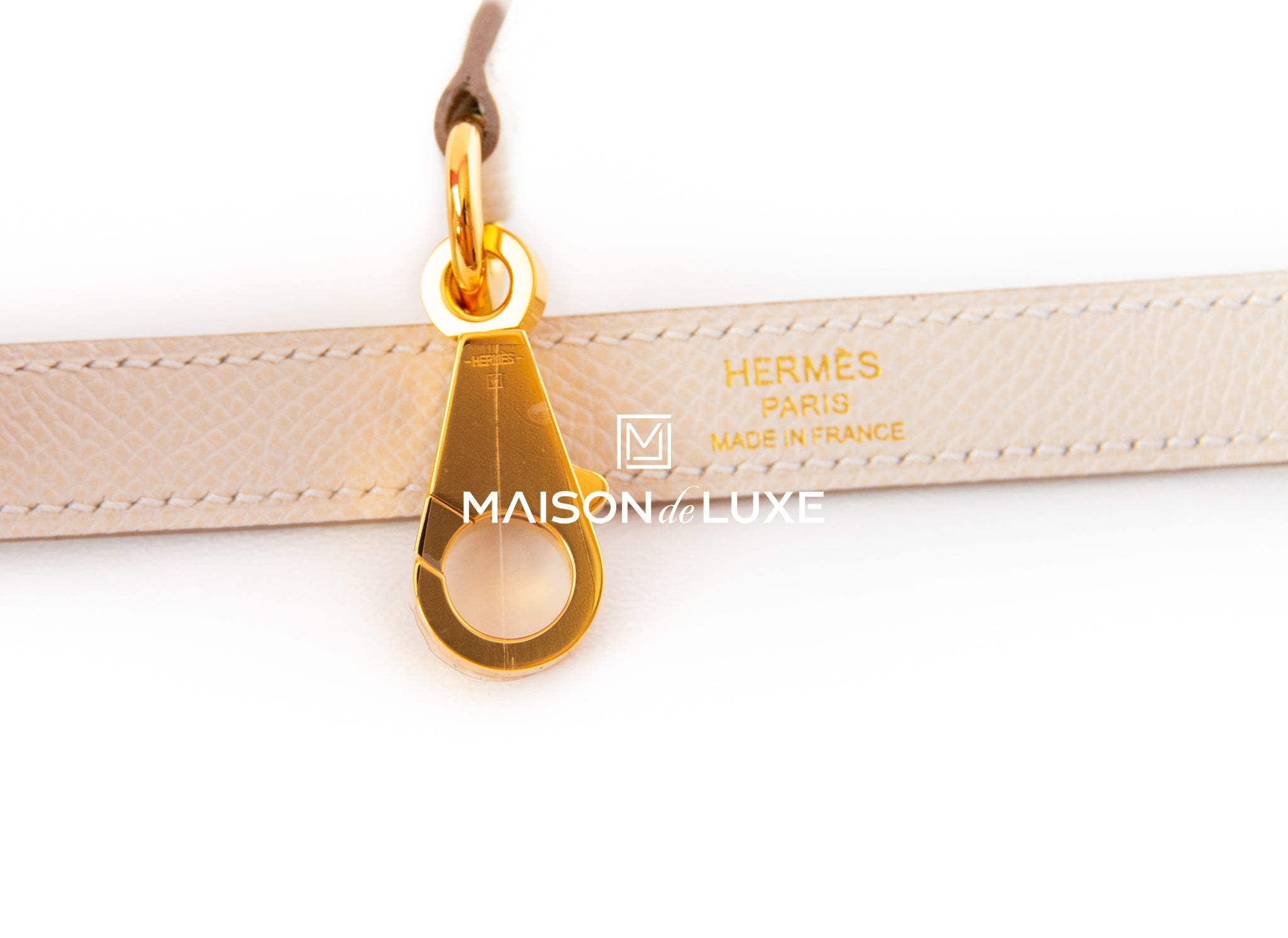Hermes Personal Kelly bag 25 Sellier Craie/Gris mouette Epsom