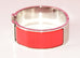 Hermes Red Clic Clac Palladium Hardware Bracelet PM