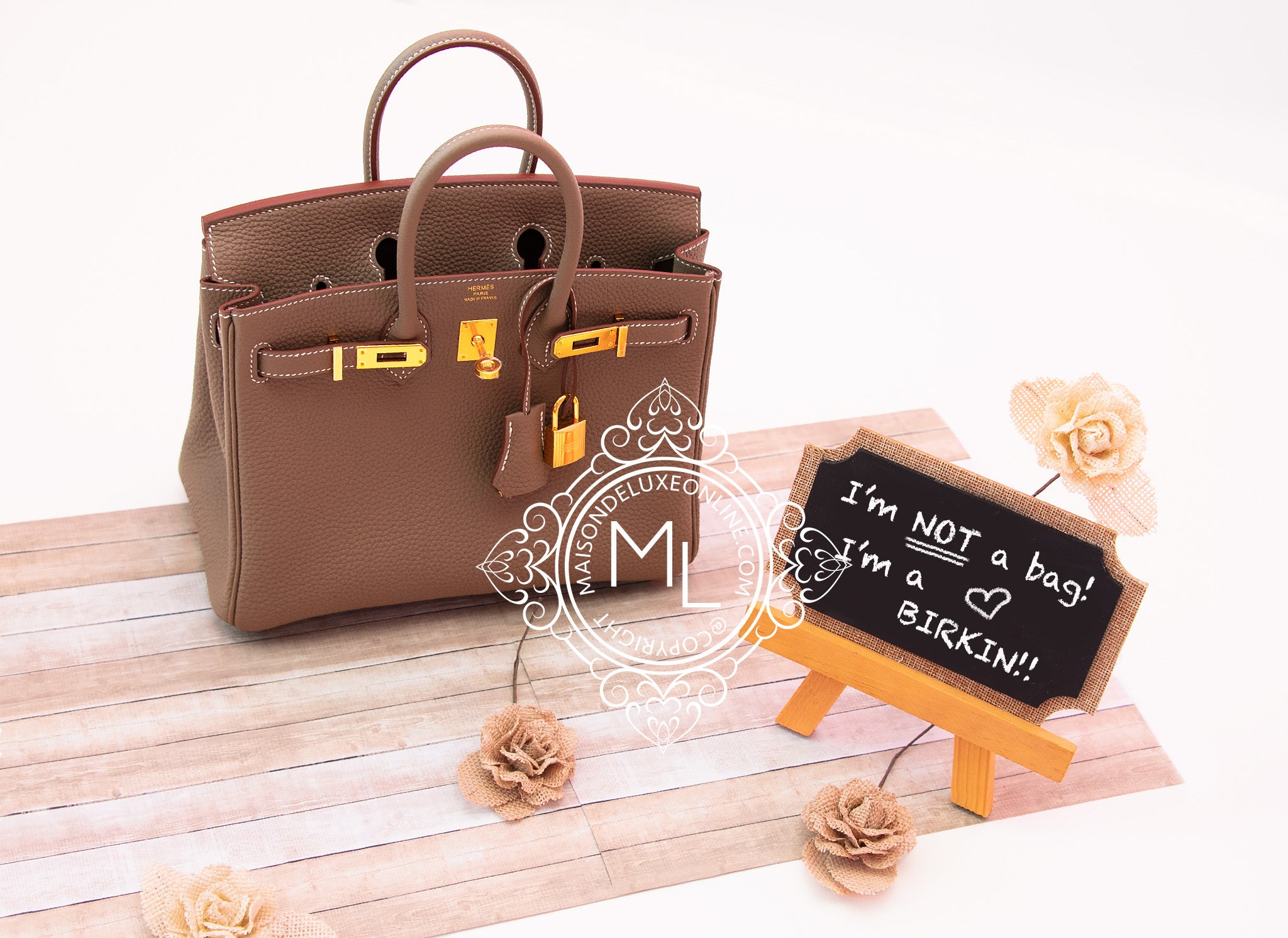 HERMES Togo Birkin 25 Etoupe 1221171