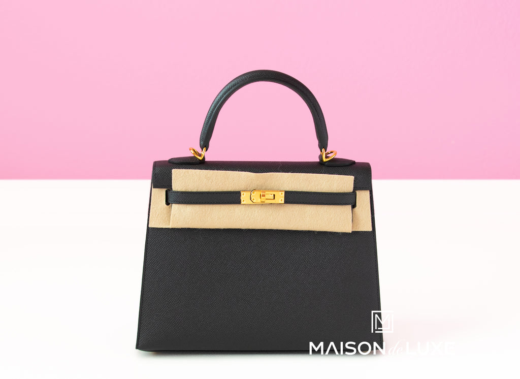 Hermes Kelly Sellier 25 Black Epsom - front