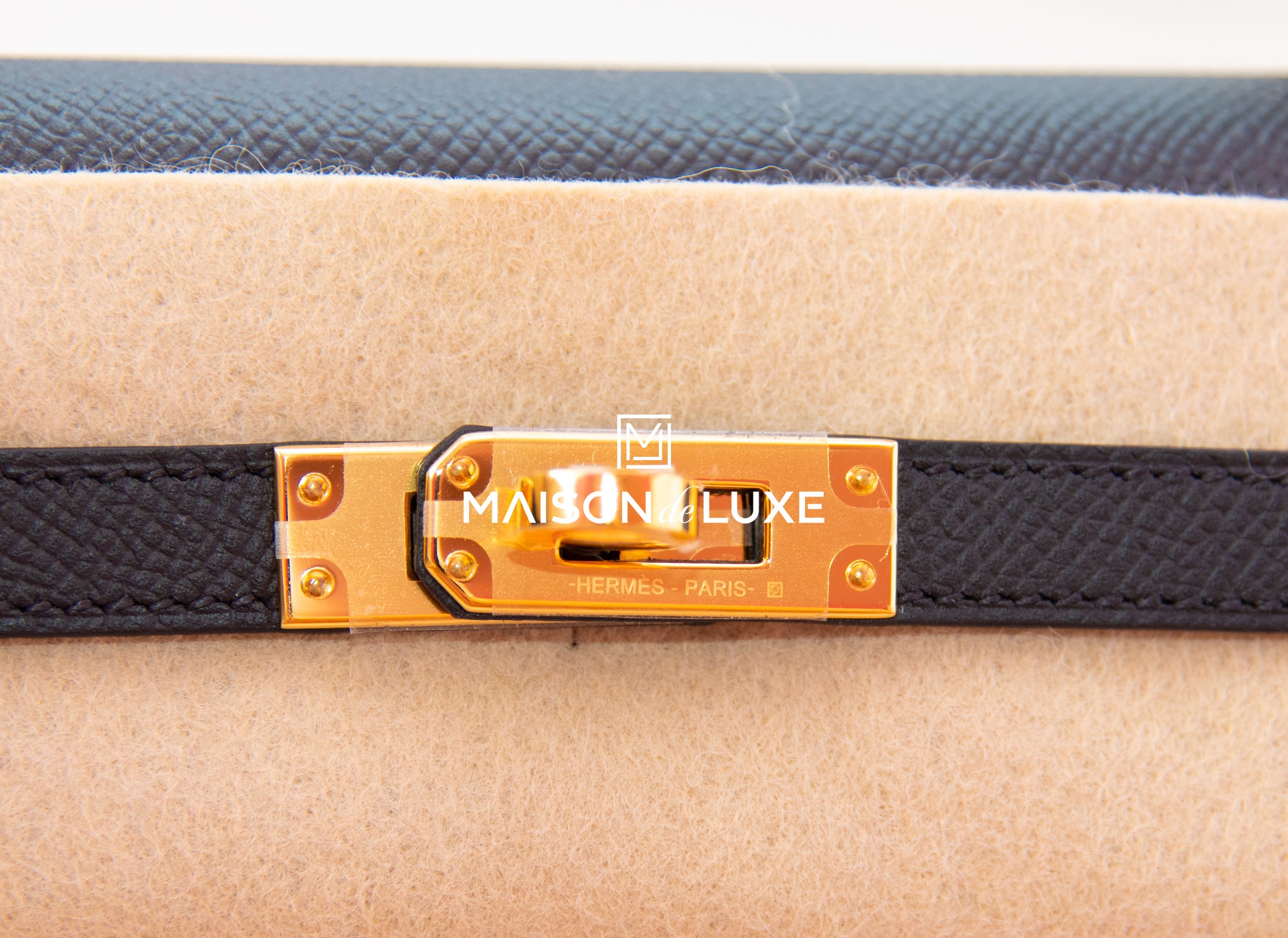 Hermes Kelly Sellier 25 Black Epsom Gold Hardware-1 – Madison Avenue Couture