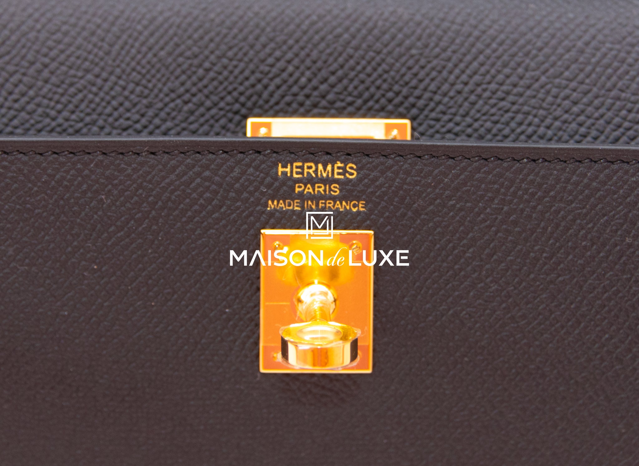 Hermes Kelly Sellier 25 Bag Black Epsom Gold Hardware • MIGHTYCHIC • 