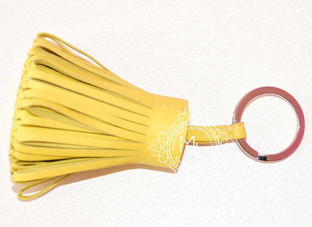 Hermes Soufre Yellow Carmen Keychain Bag Charm - MAISON de LUXE