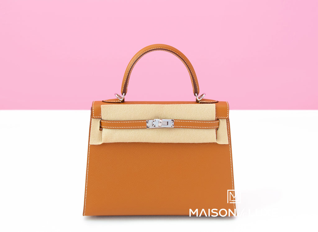 Hermes Kelly Sellier 25 Gold Brown Epsom - front