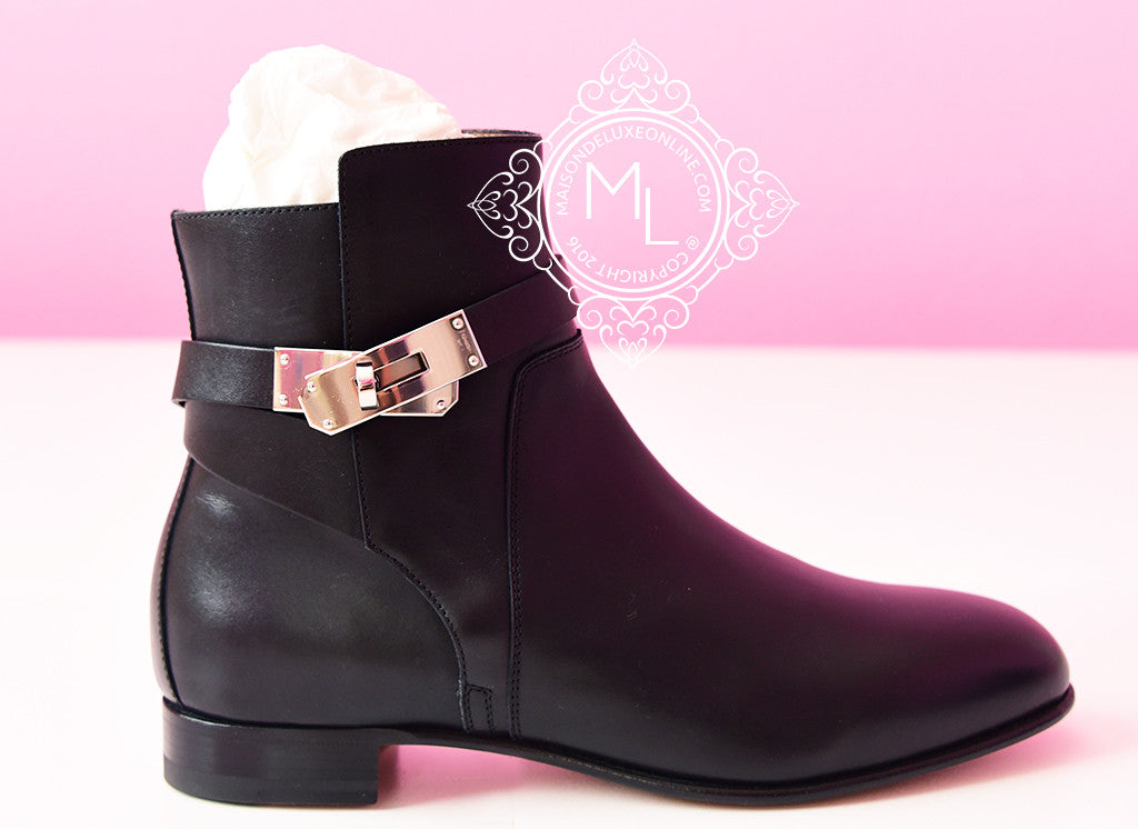 Hermes black top boots