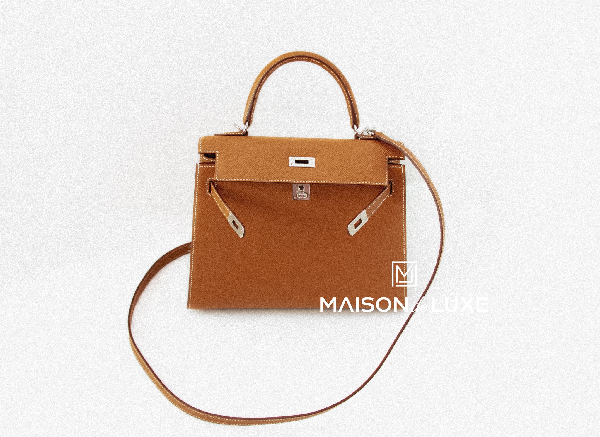 Hermes Gold Brown Sellier Epsom Gold Hardware Kelly 25 Handbag Bag – MAISON  de LUXE