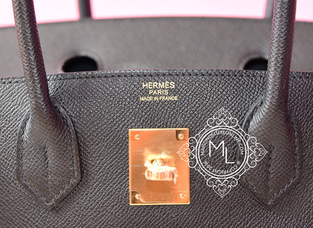 Hermes Birkin 30 Noir Black Epsom Gold Hardware #D - Vendome Monte