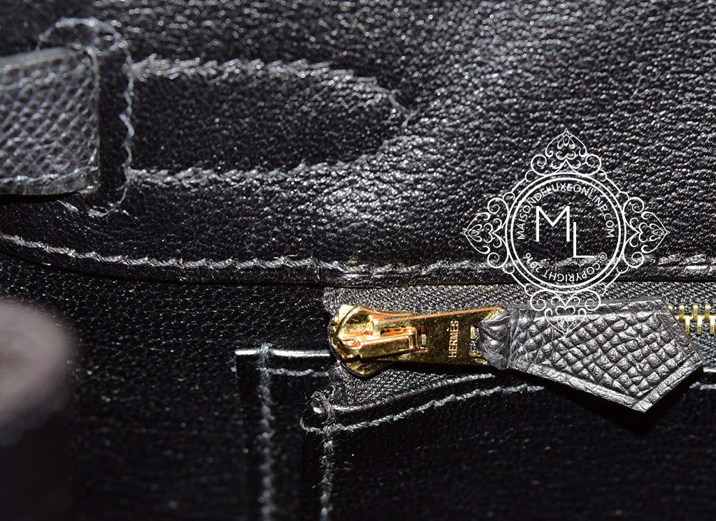 Brand New Hermes Black Noir Epsom GHW Birkin 30 Handbag Gold
