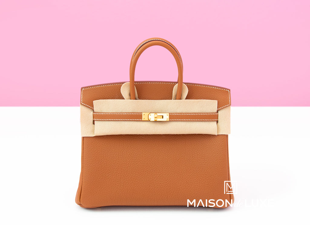 Hermes Birkin 25 Gold Brown Togo - front