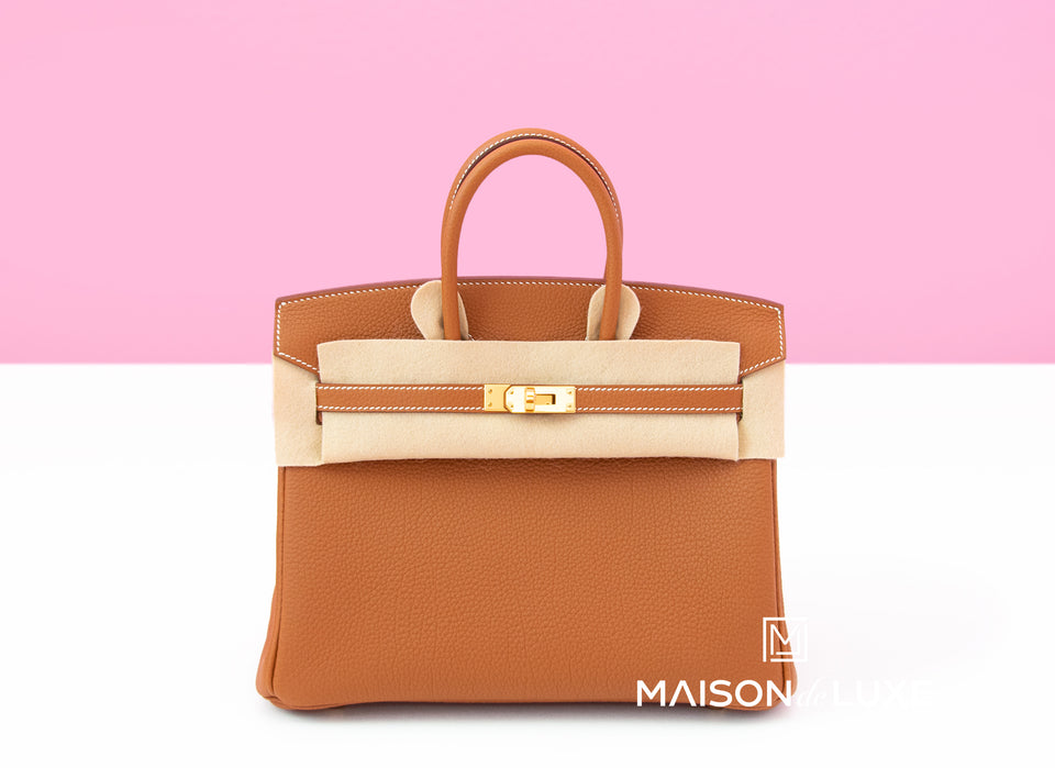 Hermes Birkin 25 Gold Brown Togo - front