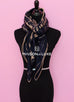 Hermes "Pirouette au Galop" Marine Cashmere 140 GM Shawl Scarf