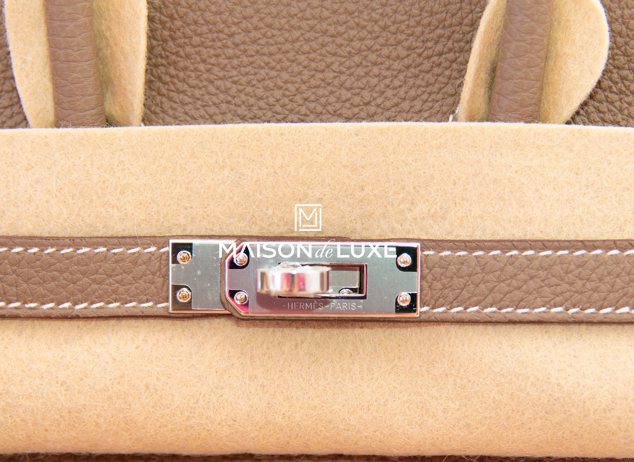 Hermès Birkin 25 In Etoupe Togo Leather With Palladium Hardware