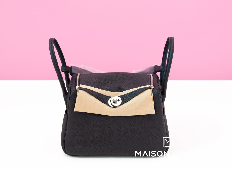 Hermes Noir Black Clemence Lindy 26 Handbag