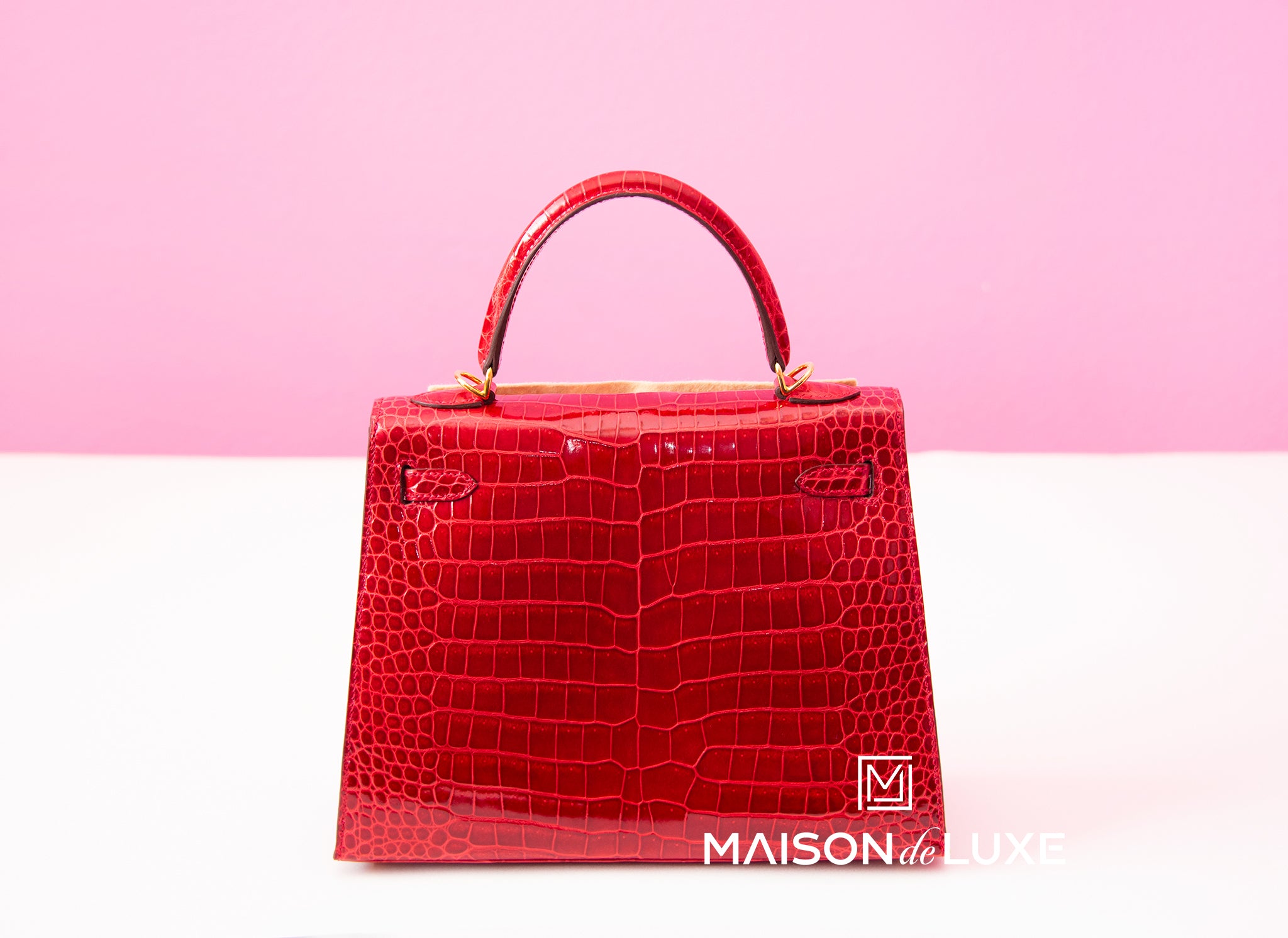 Hermes Braise Red Ferrari Crocodile Birkin 25 Handbag Kelly Bag – MAISON de  LUXE