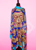Hermes "Sous L'egide de Mars" Blue Cashmere 140 GM Shawl Scarf