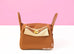 Hermes Gold Brown Clemence Lindy 26 Handbag
