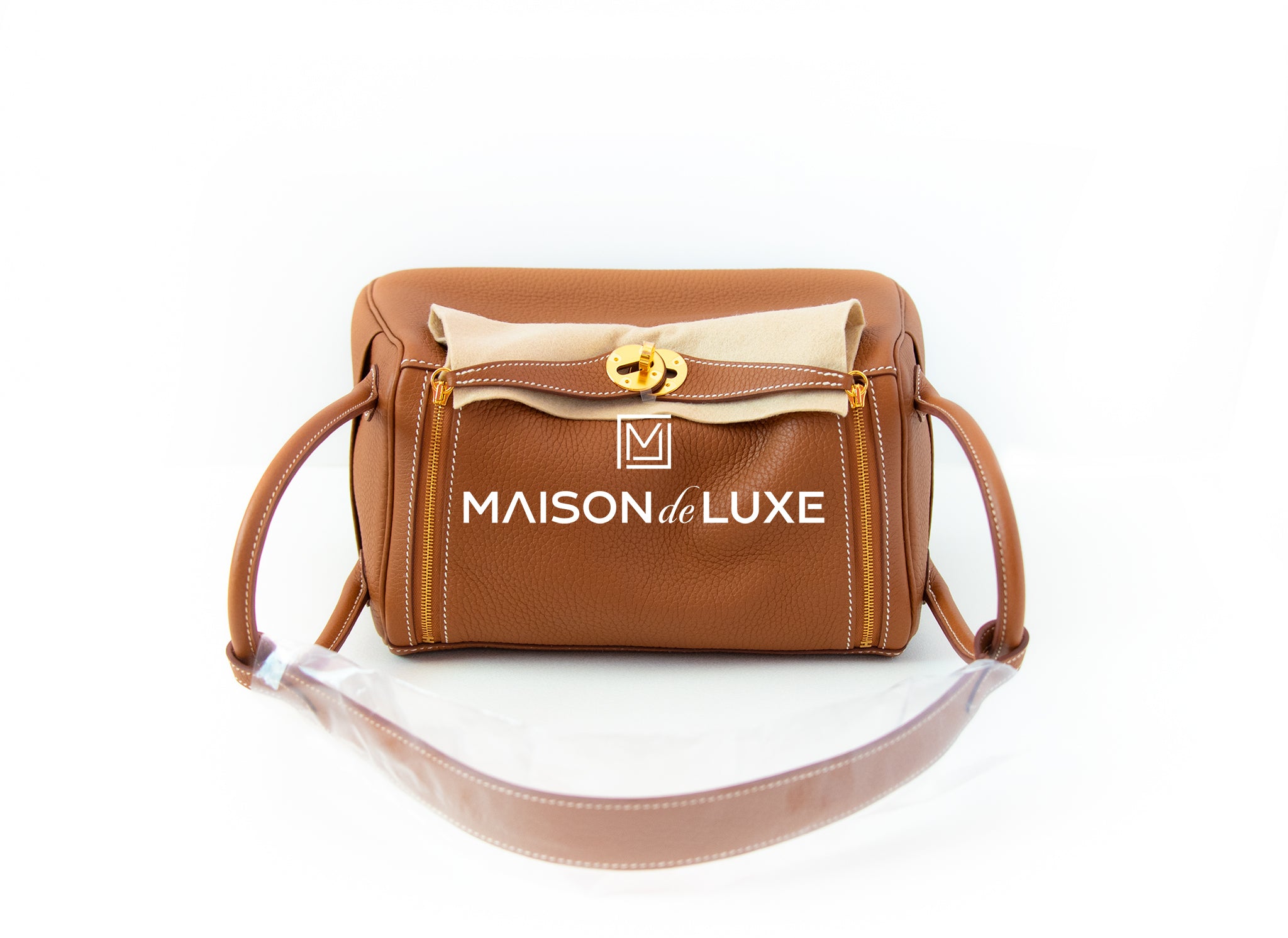 Hermes Gold Brown Clemence Lindy 26 Handbag Bag – MAISON de LUXE