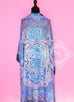Hermes "Aux Portes du Palais" Bleu Turquoise Rose Cashmere 140 GM Shawl Scarf