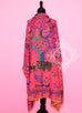 Hermes "Peuple du Vent" Rose Indien Cashmere 140 GM Shawl Scarf