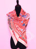 Hermes "Collections Imperiales" Corail Cashmere 140 GM Shawl Scarf