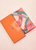 Hermes "La Promenade du Matin" Corail Cashmere 140 GM Shawl Scarf