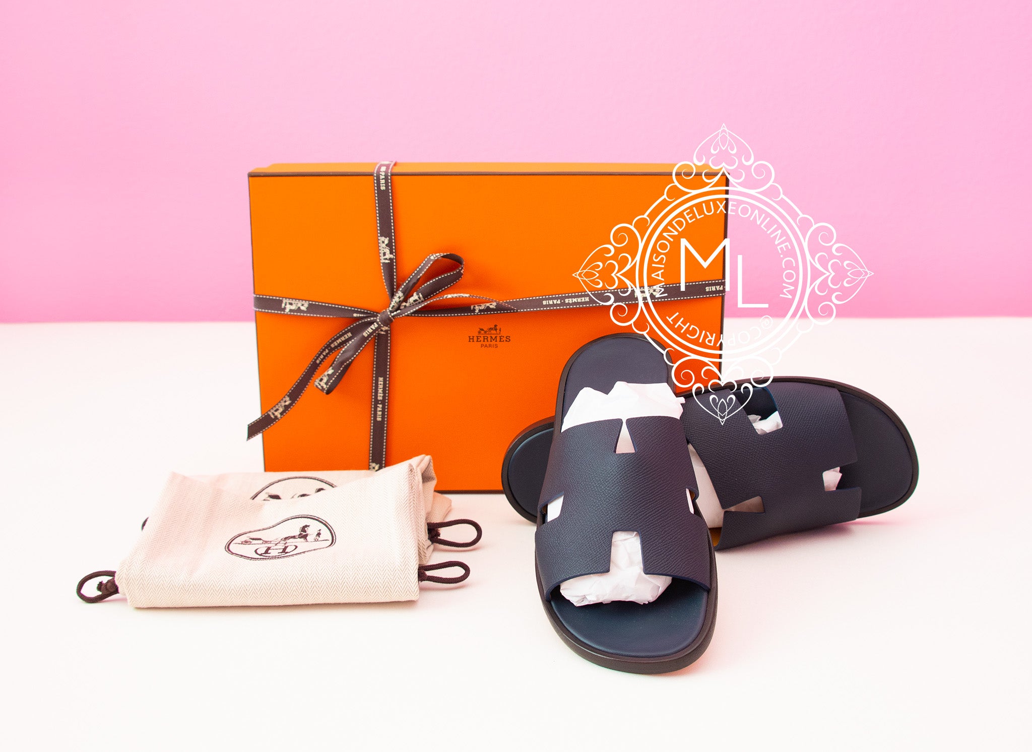 Hermes Men's Blue Izmir Sandal Shoes Sandals Slippers Flip