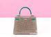 Hermes Kelly Sellier 25 Gris Tourterelle + Vert Emeraude HSS Crocodile Alligator Handbag
