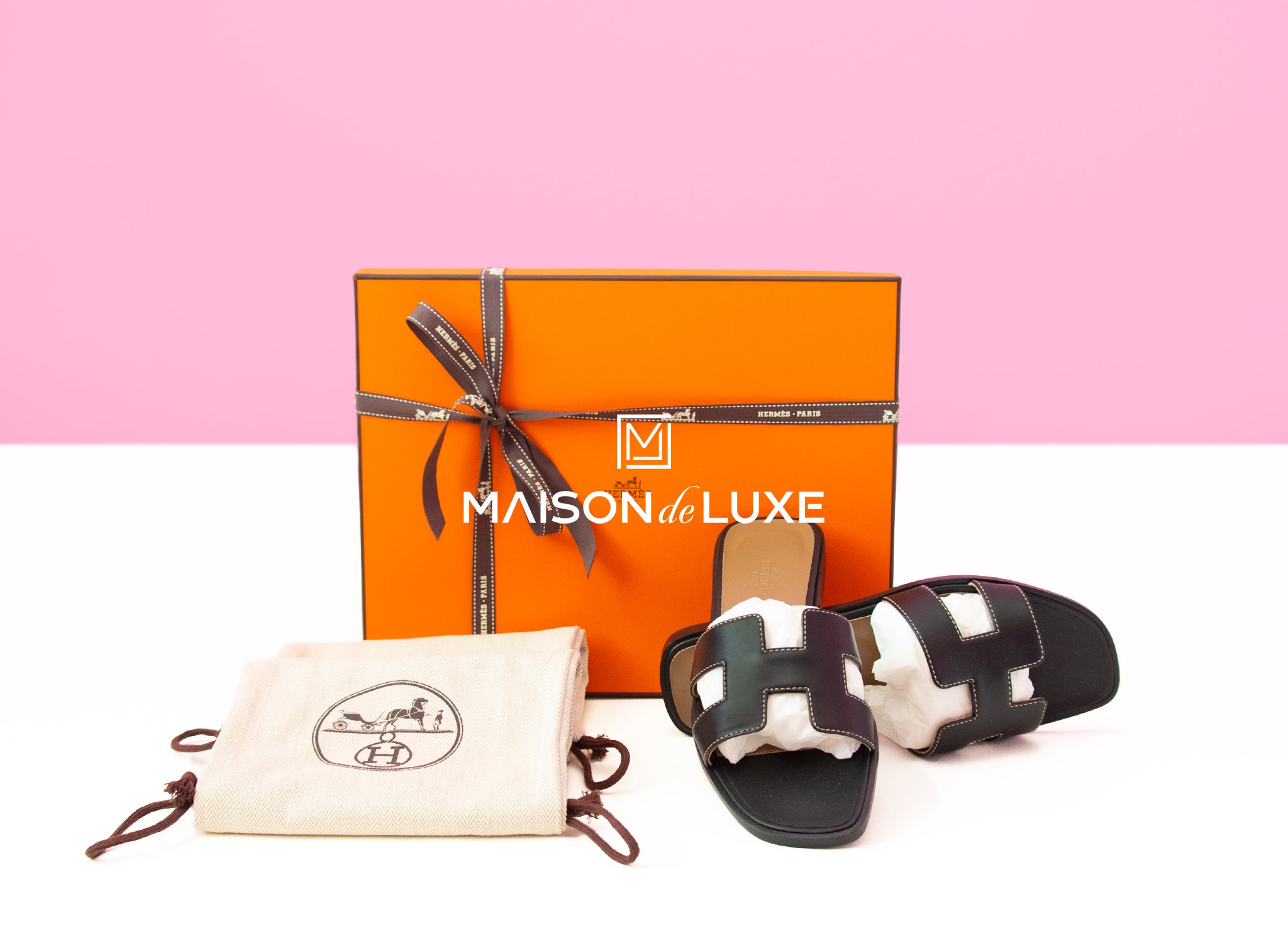 Hermes Womens Black Oran Sandals Slippers 36 Shoes Loafers Flats