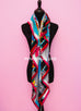 Hermes "Sangles en Zigzag" Black Cashmere 140 GM Shawl Scarf