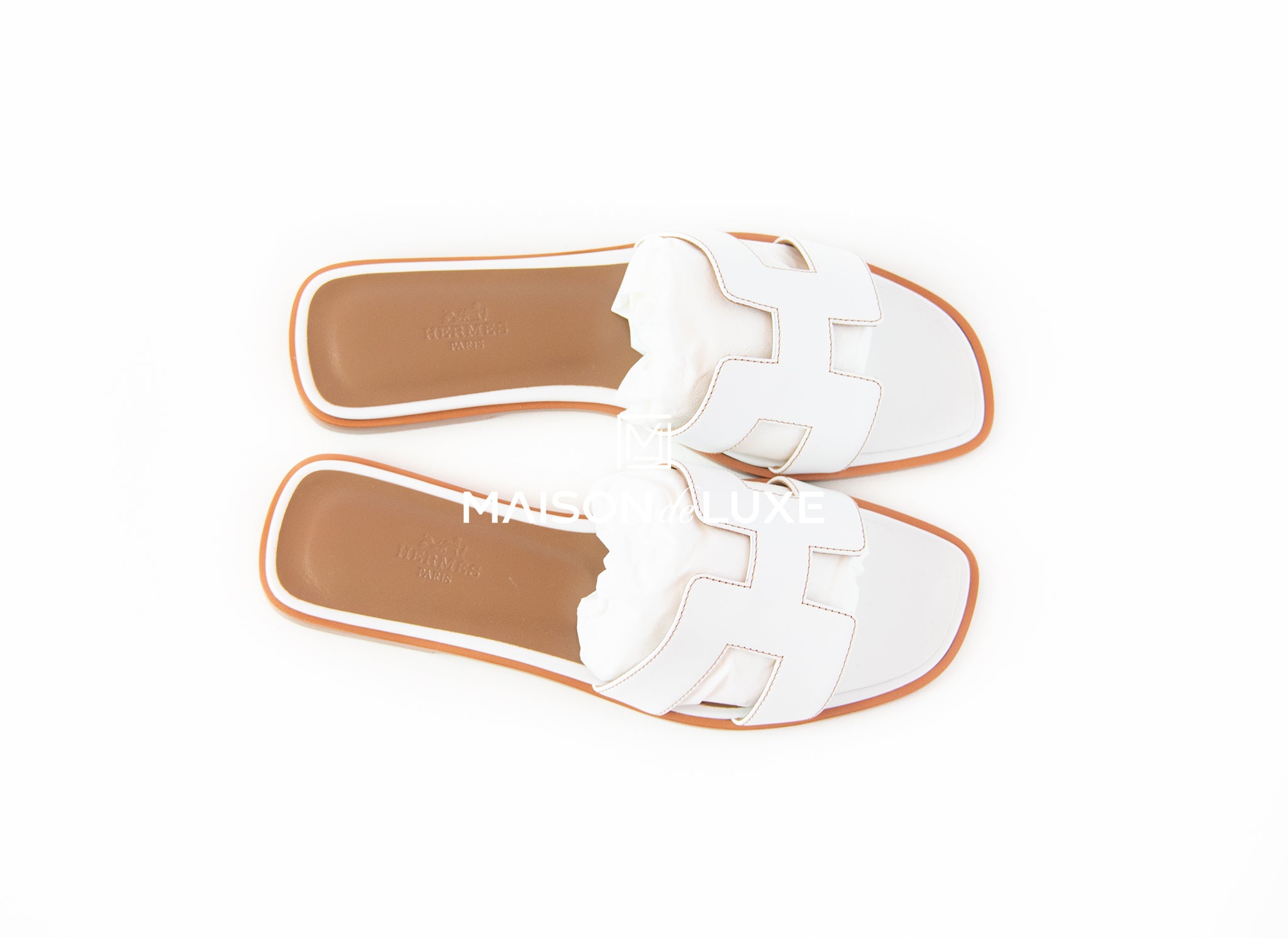 Hermes white sliders Clearance