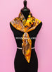 Hermes "Jaguar Quetzal" Yellow Twill Silk 90 cm Scarf