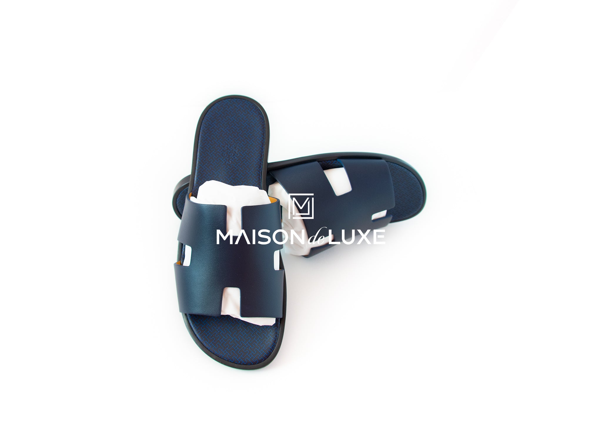 Hermes Mens Labyrinthe Marine Izmir Sandal 43 Sandals Slippers Flip Flop – MAISON de LUXE