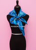 Hermes "Dans Un Jardin Anglais" Blue Twill Silk 90 cm Scarf