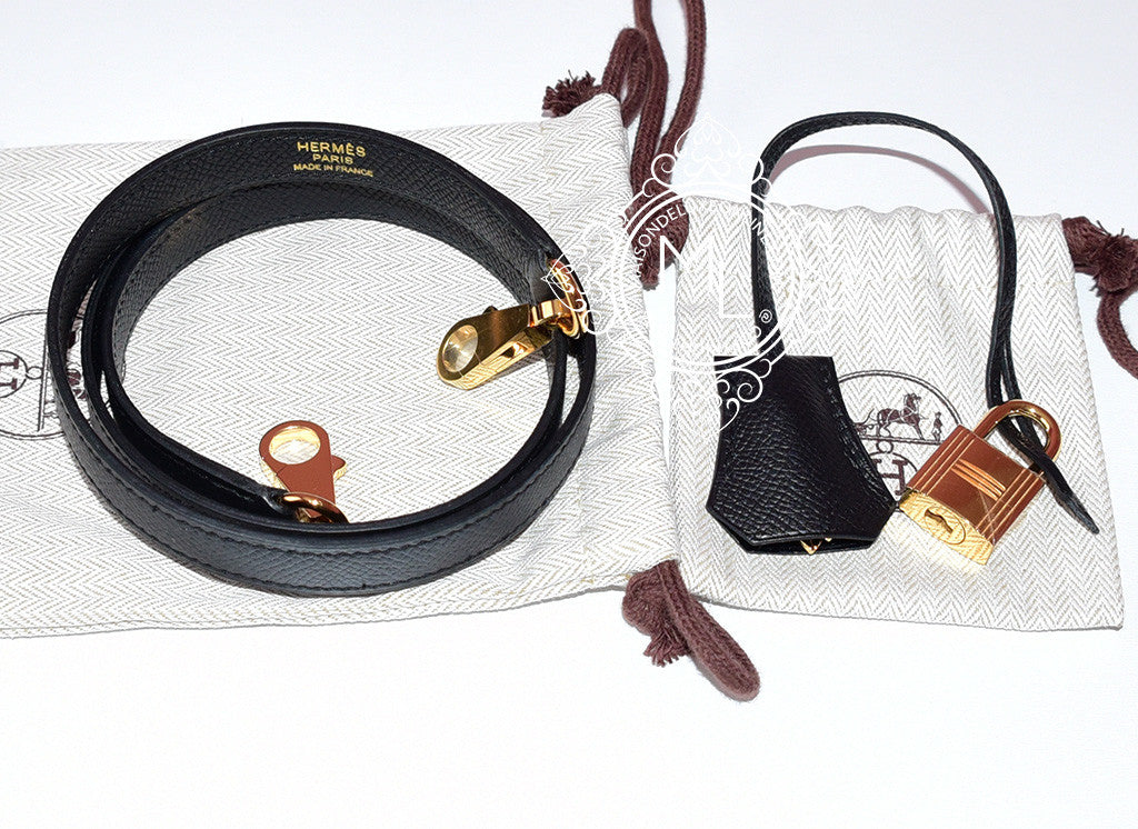 Hermès Kelly 32 Noir (Black) Sellier Epsom Gold Hardware GHW — The